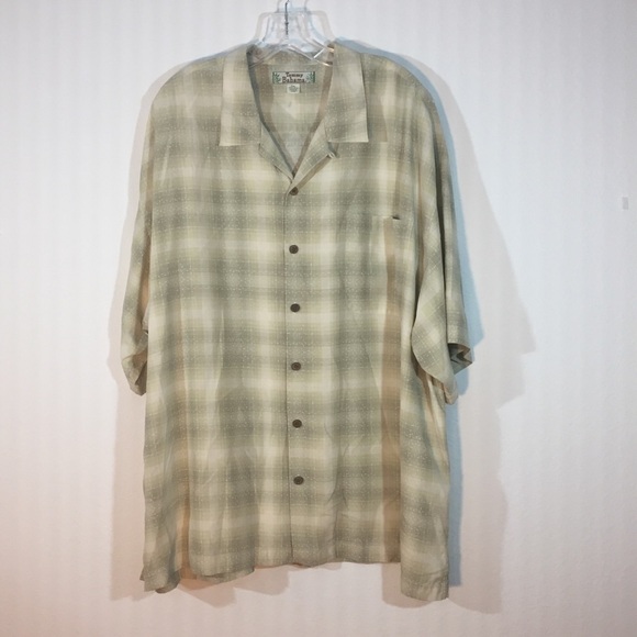 Tommy Bahama 100% Silk Plaid Button Down Men's Size XXL - Picture 1 of 9